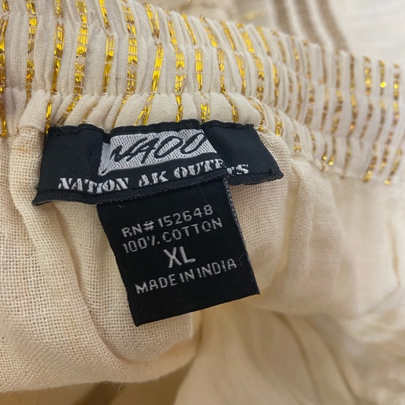 Boho Eyelet Maxi Skirt Size XL Cotton Boho Cream - Picture 6 of 7